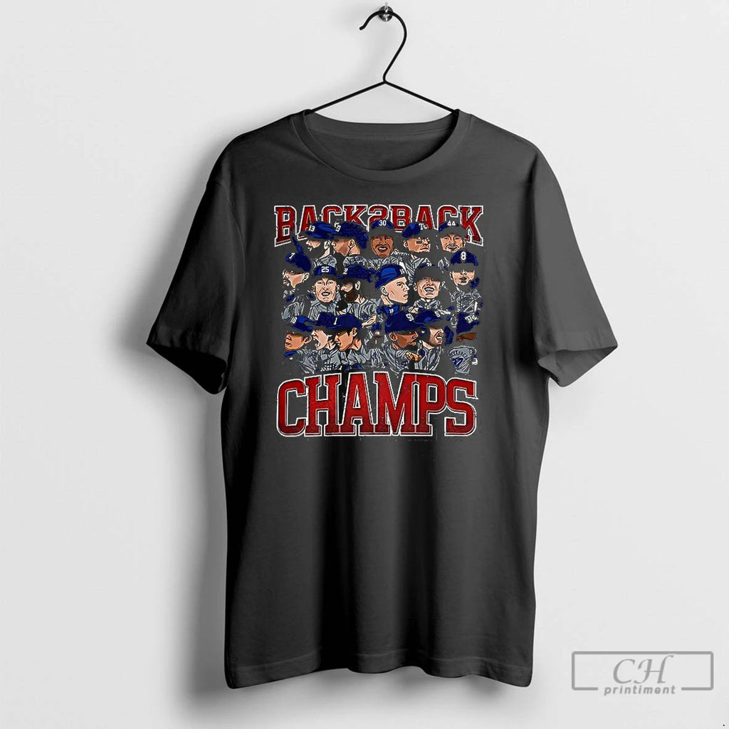 Classic Los Angeles Dodgers Back To Back World Champs Caricatures