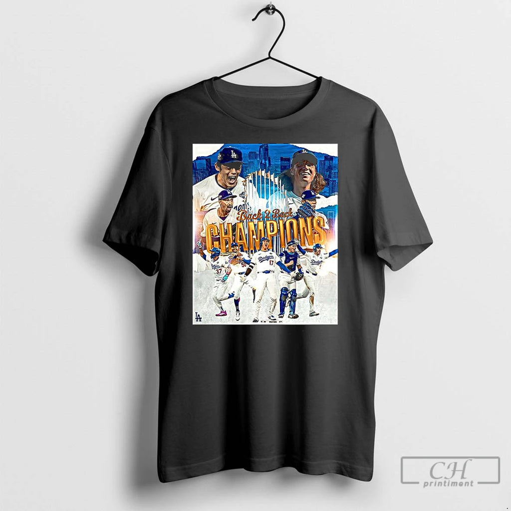 Classic Los Angeles Dodgers Back To Back Championships 2025