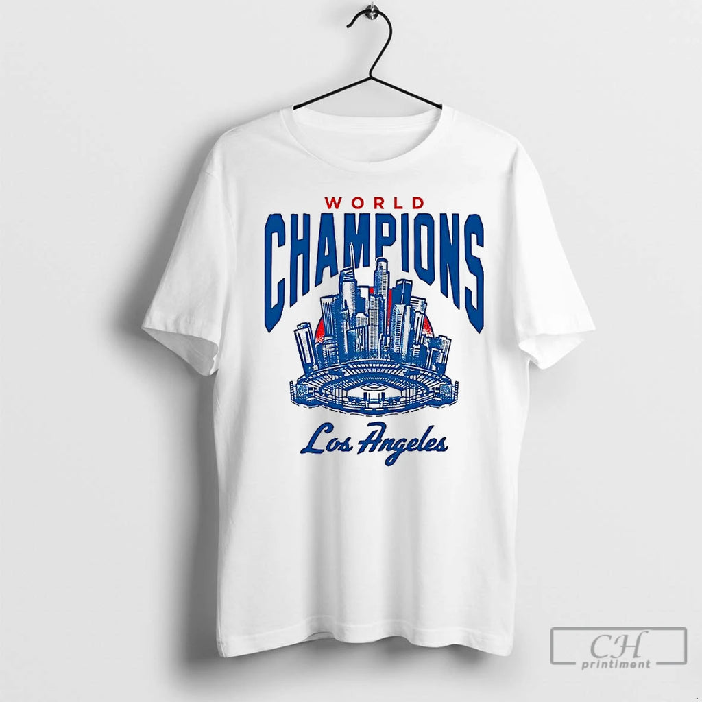Classic Los Angeles Dodgers Skyline 2025 World Series Champions