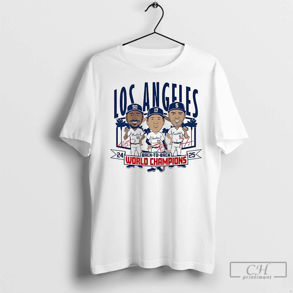 Classic Los Angeles Dodgers Back To Back World Champions 2025 Caricature