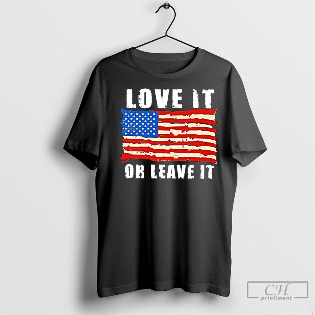 Classic Love It Or Leave It American Flag Graphic