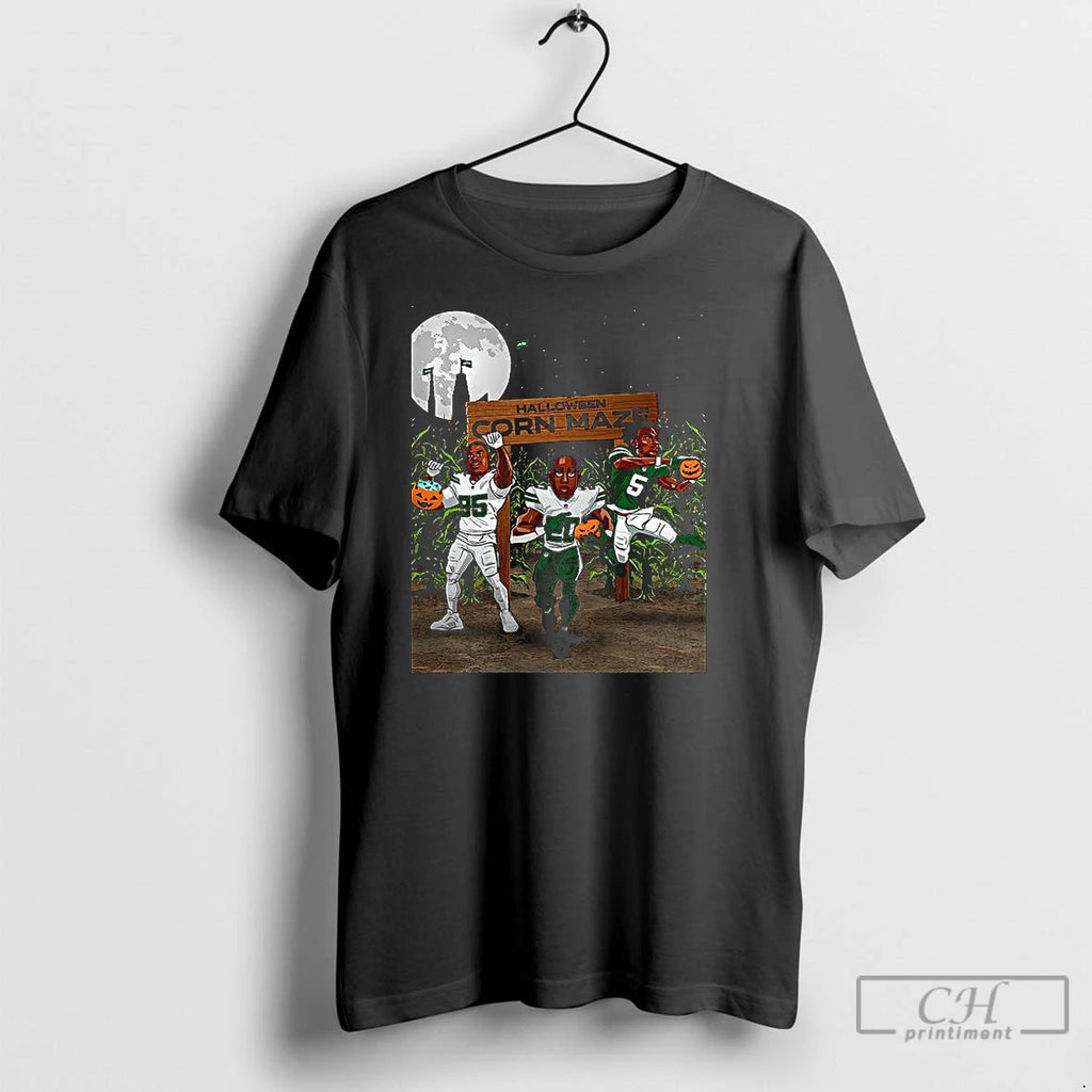 Classic New York Jets Halloween Corn Maze Cartoon