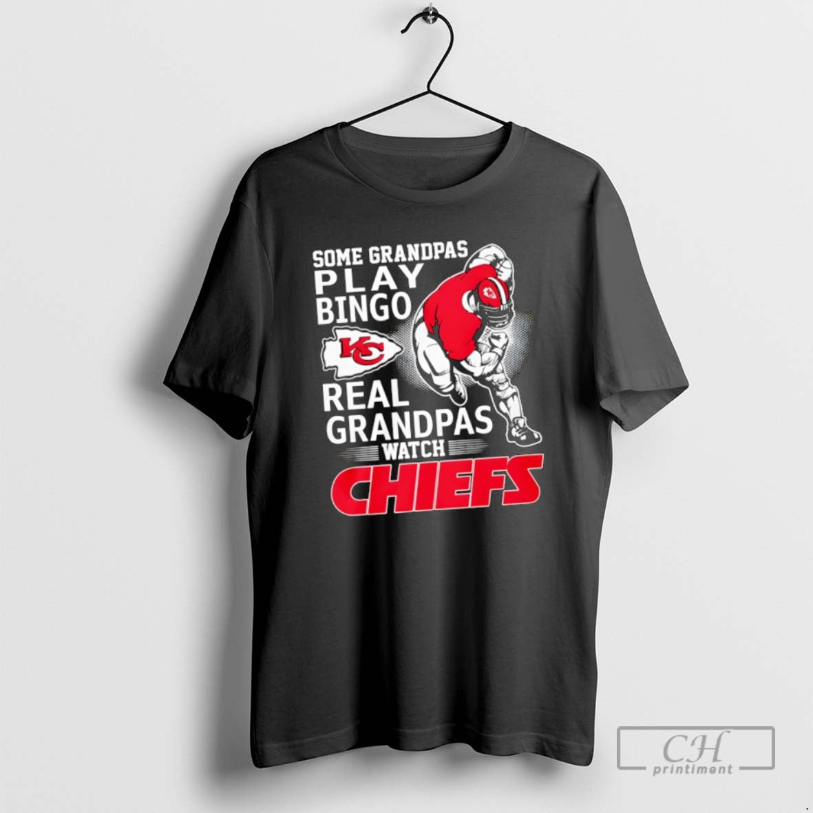 Classic Some Grandpas Play Bingo Real Grandpas Watch Kansas City Chiefs Logo Player Jersey