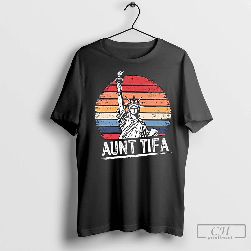Classic Statue Of Liberty Aunt Tifa Protest Movement Vintage Long Sleve