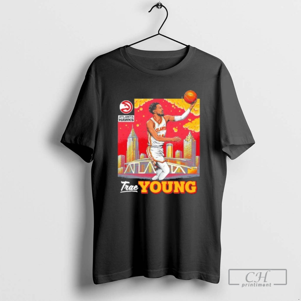 Classic Trae Young Nba Atlanta Hawks Skyline Shirt Sweater