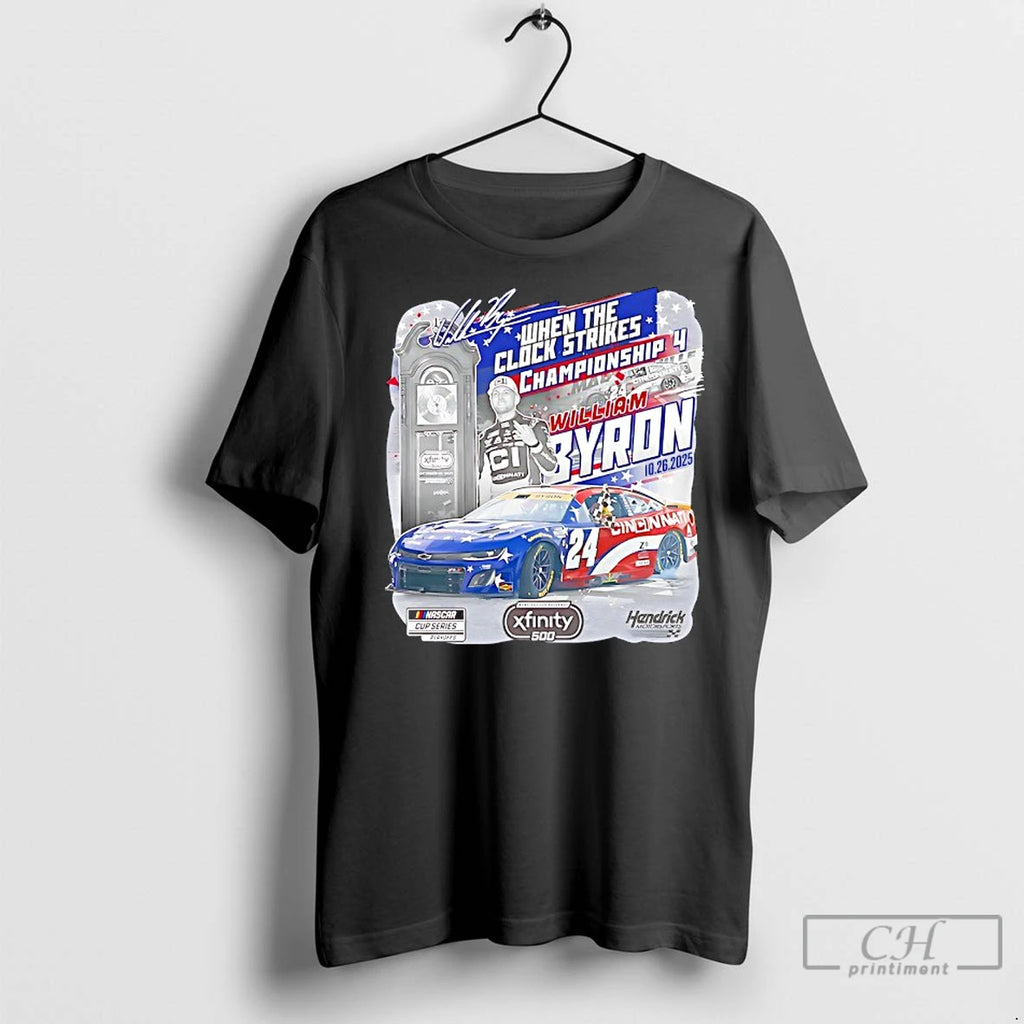 Classic William Byron Checkered Flag Sports Heather Charcoal 2025 Xfinity 500 Rrace Winner