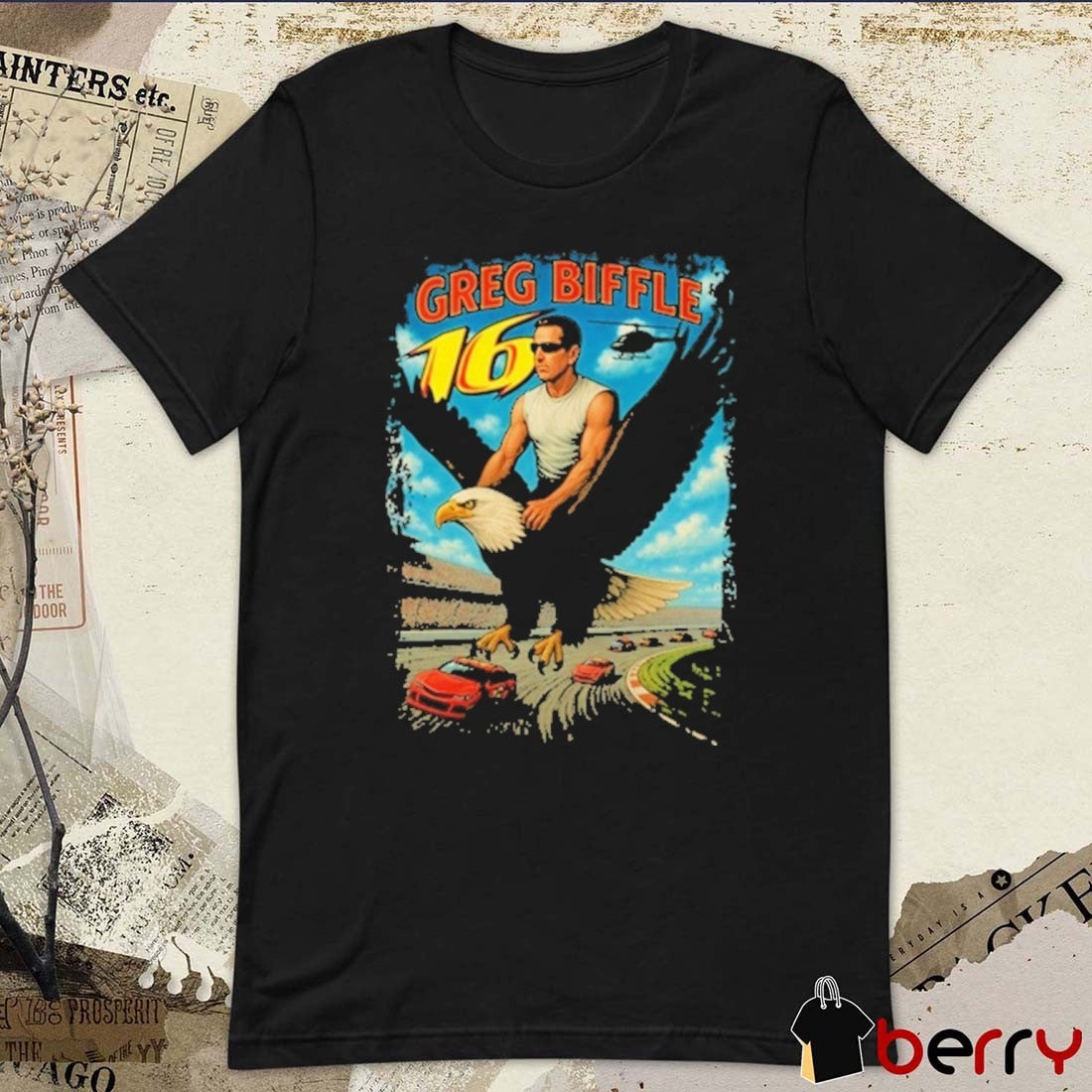 2025 Greg Biffle Freedom 500 Eagle NASCAR t-shirt