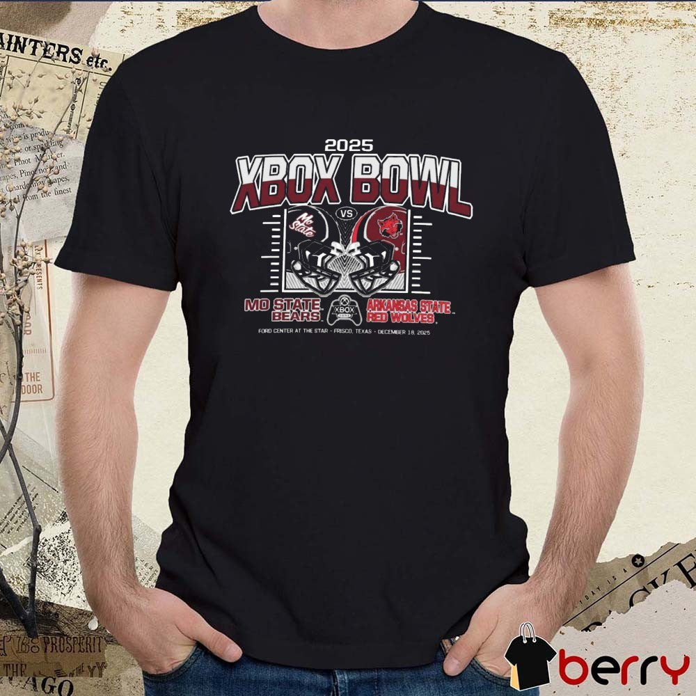 2025 Xbox Bowl Mo State Bears Vs Arkansas State Red Wolves December 18 Helmets t-shirt