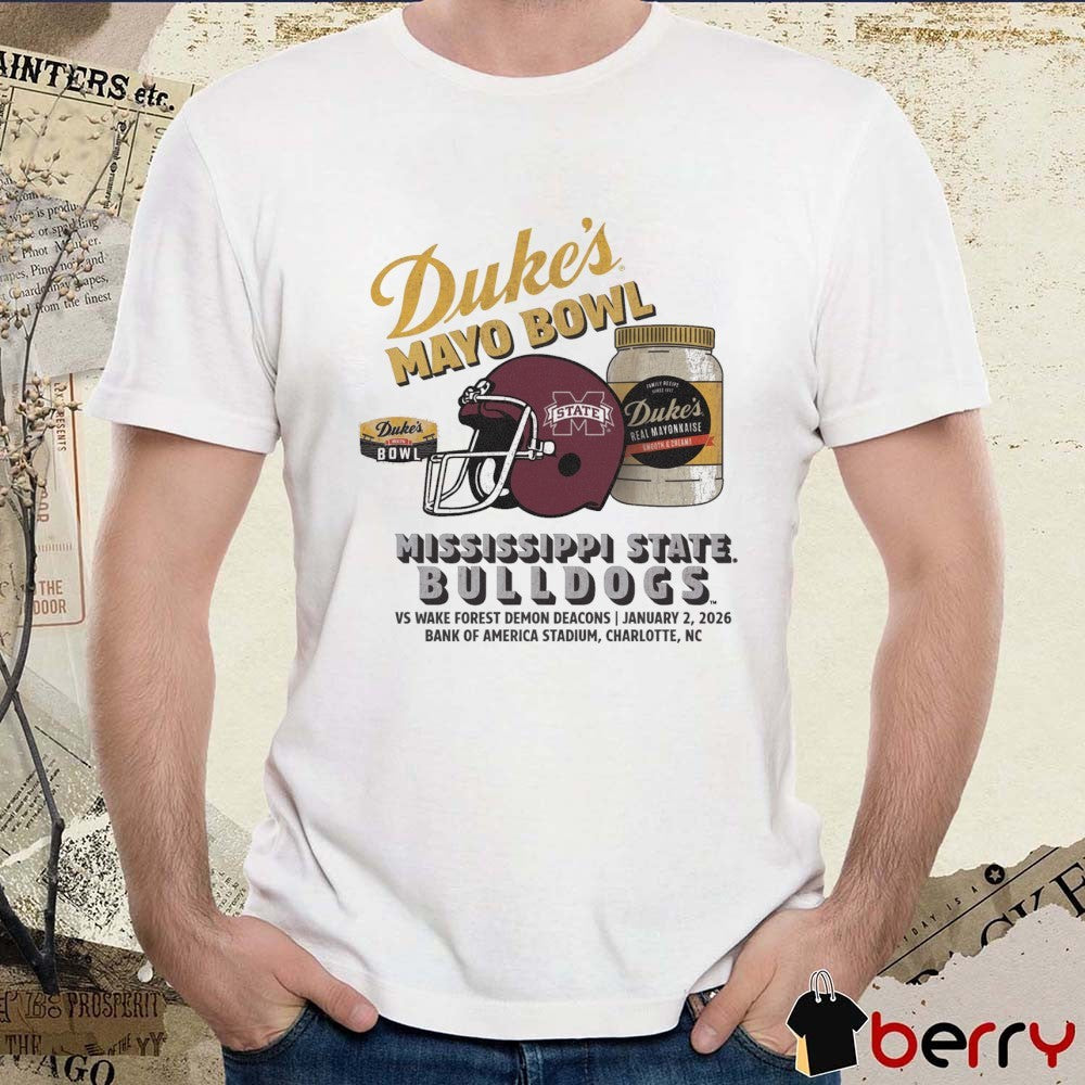2026 Duke’s Mayo Bowl Mississippi State Bulldogs vs. Wake Forest Jan 1 Bank Of America Stadium Helmet t-shirt