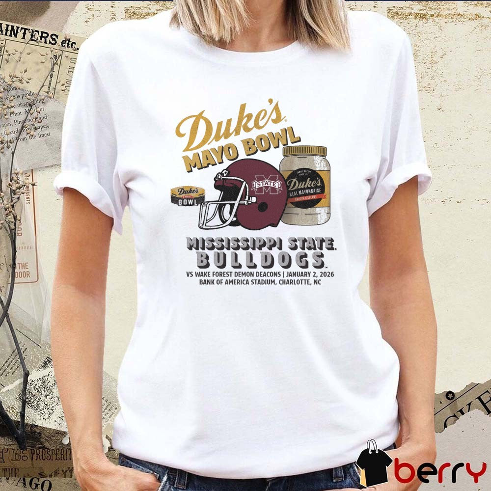 2026 Duke’s Mayo Bowl Mississippi State Bulldogs vs. Wake Forest Jan 1 Bank Of America Stadium Helmet t-shirt