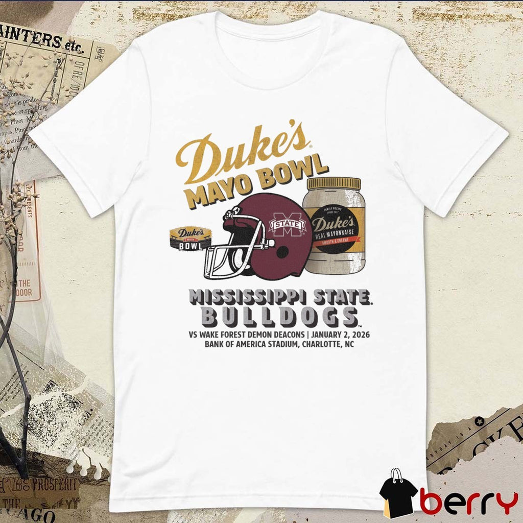 2026 Duke’s Mayo Bowl Mississippi State Bulldogs vs. Wake Forest Jan 1 Bank Of America Stadium Helmet t-shirt