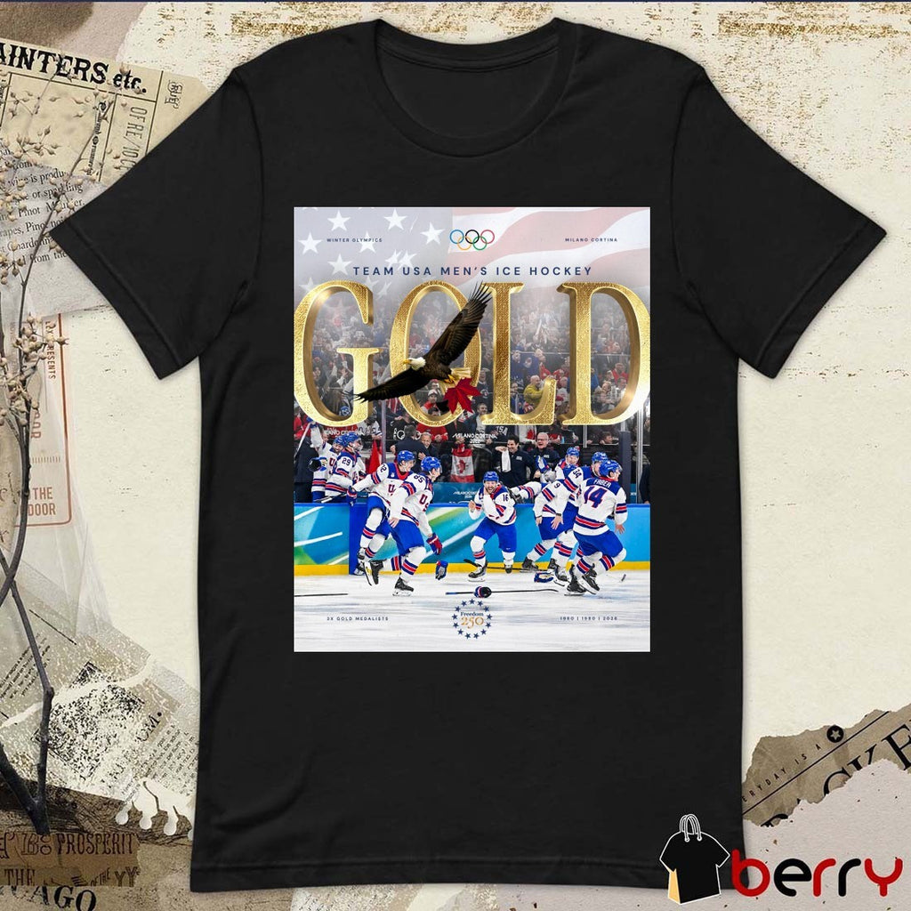 2026 Milano Cortina Winter Olympics USA Men’s Ice Hockey 3x Gold Medal 1960 1980 2026 t-shirt