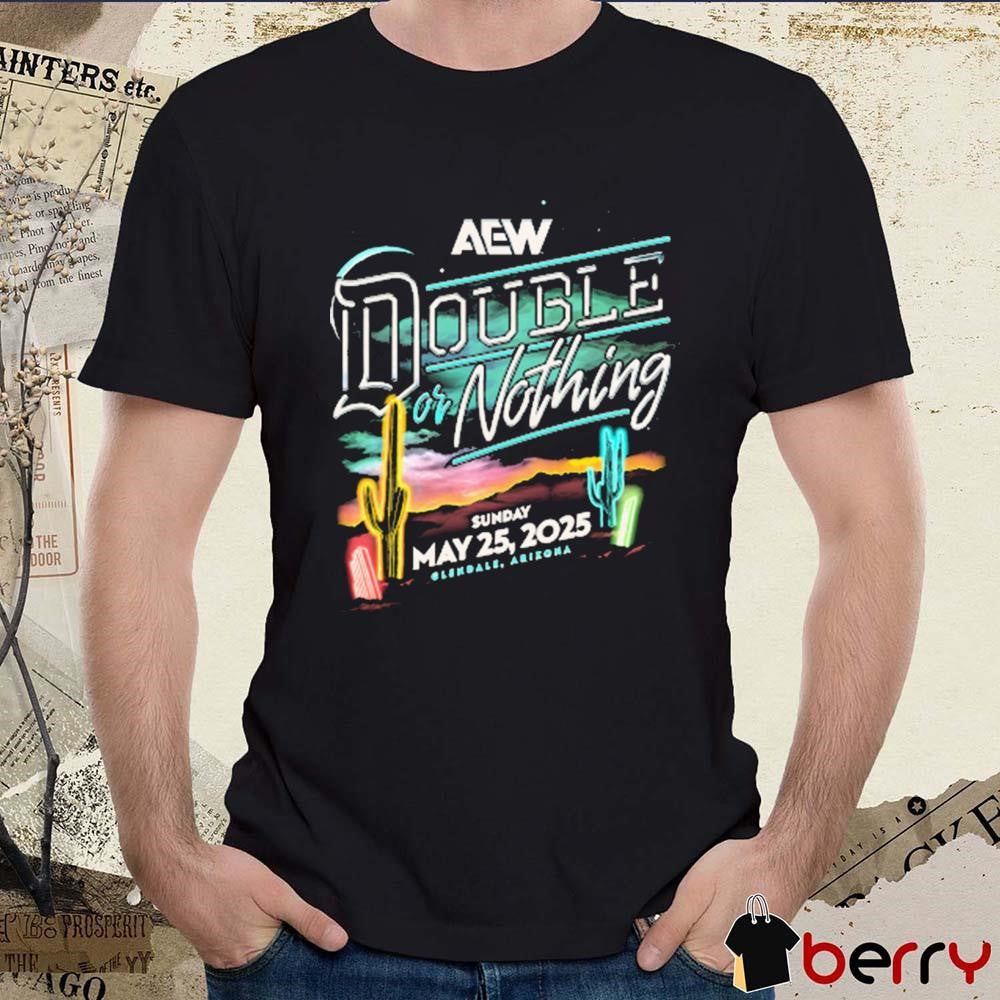 AEW Double or Nothing 2025 Sunday May 25 Olenale Arizona neon light t-shirt