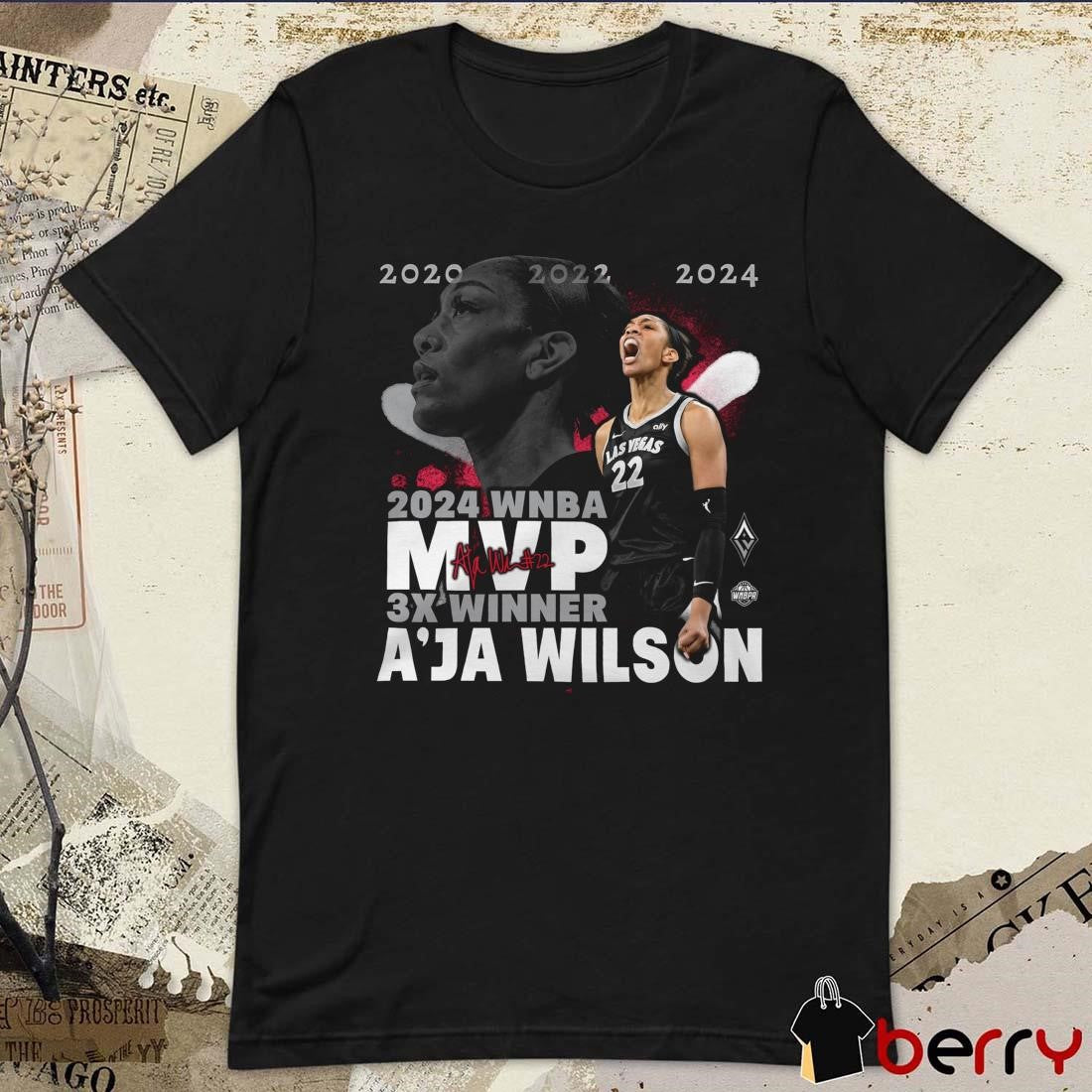 A’ja Wilson Las Vegas Aces Stadium Essentials 2024 WNBA MVP 3X Winner Graphic t-shirt