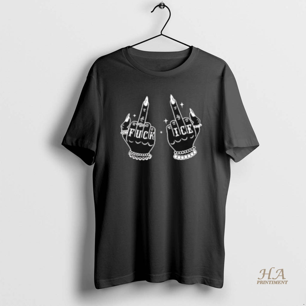 Official Amanda Tietz Wearing Fuck Ice Middle Finger
