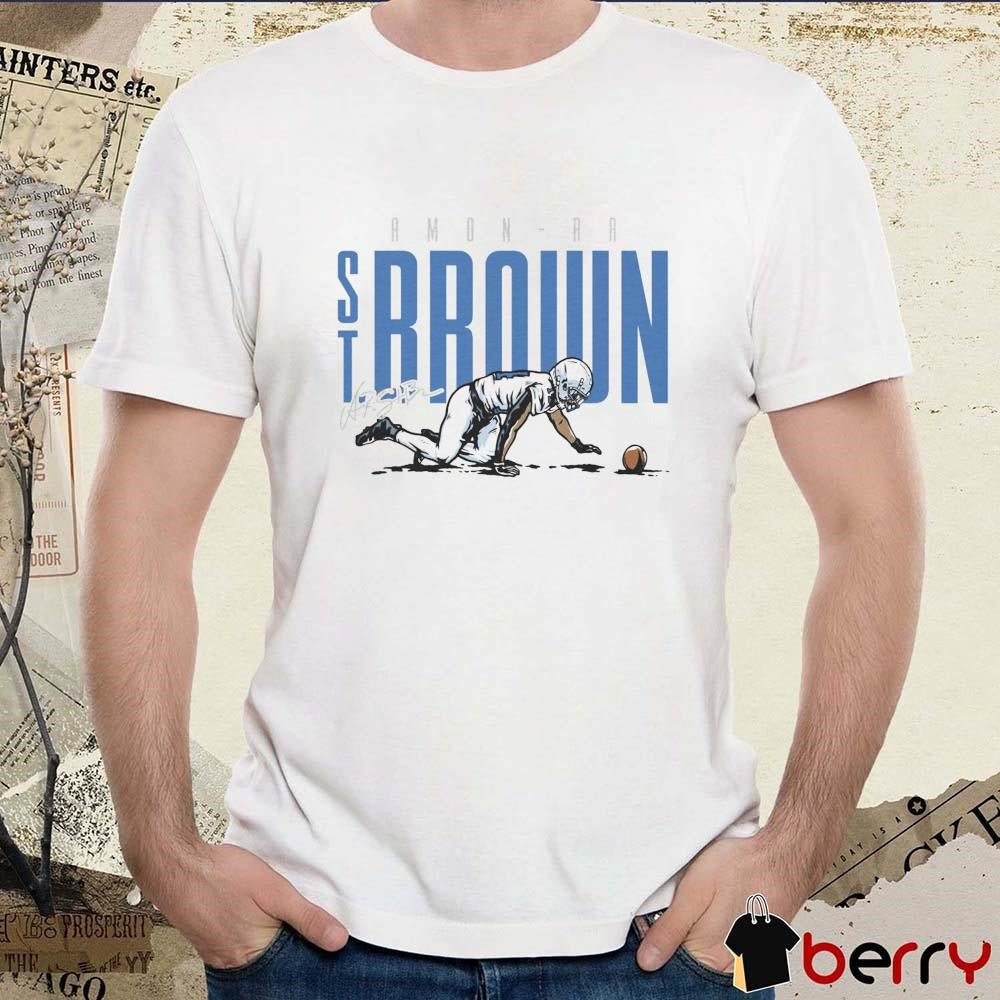 Amon-Ra St. Brown Detroit Lions Crawling Celebration Signature t-shirt
