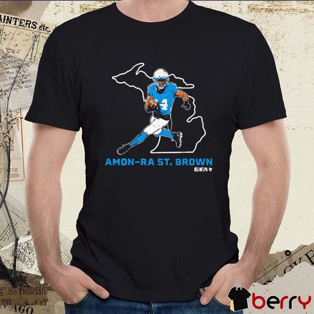 Amon-Ra St. Brown State Star Detroit Lions t-shirt