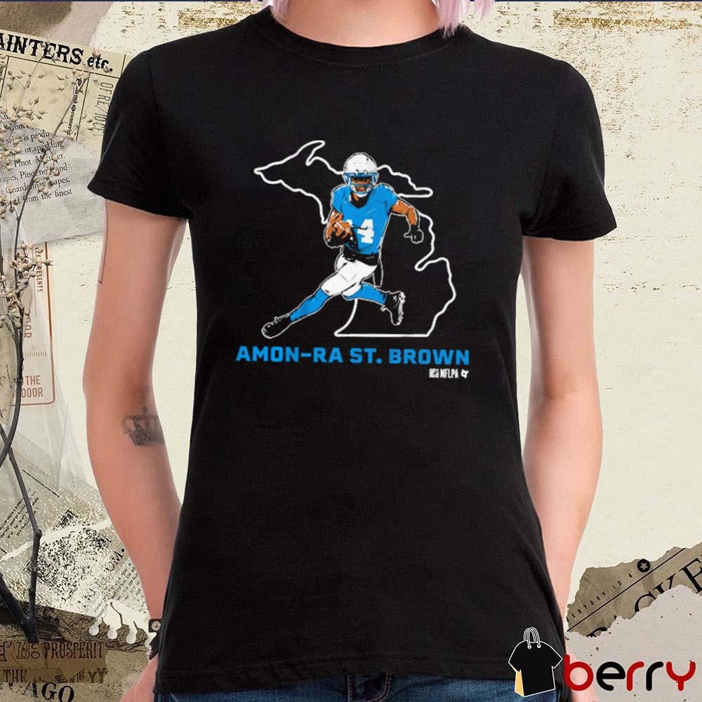 Amon-Ra St. Brown State Star Detroit Lions t-shirt