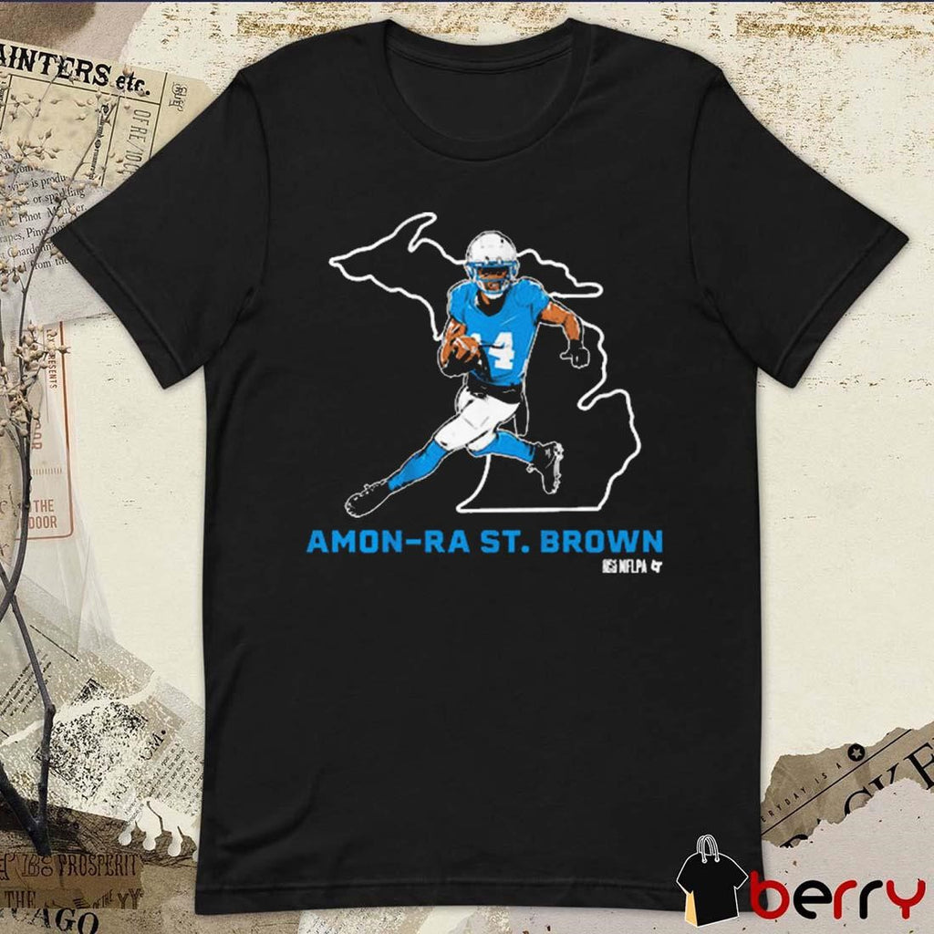 Amon-Ra St. Brown State Star Detroit Lions t-shirt