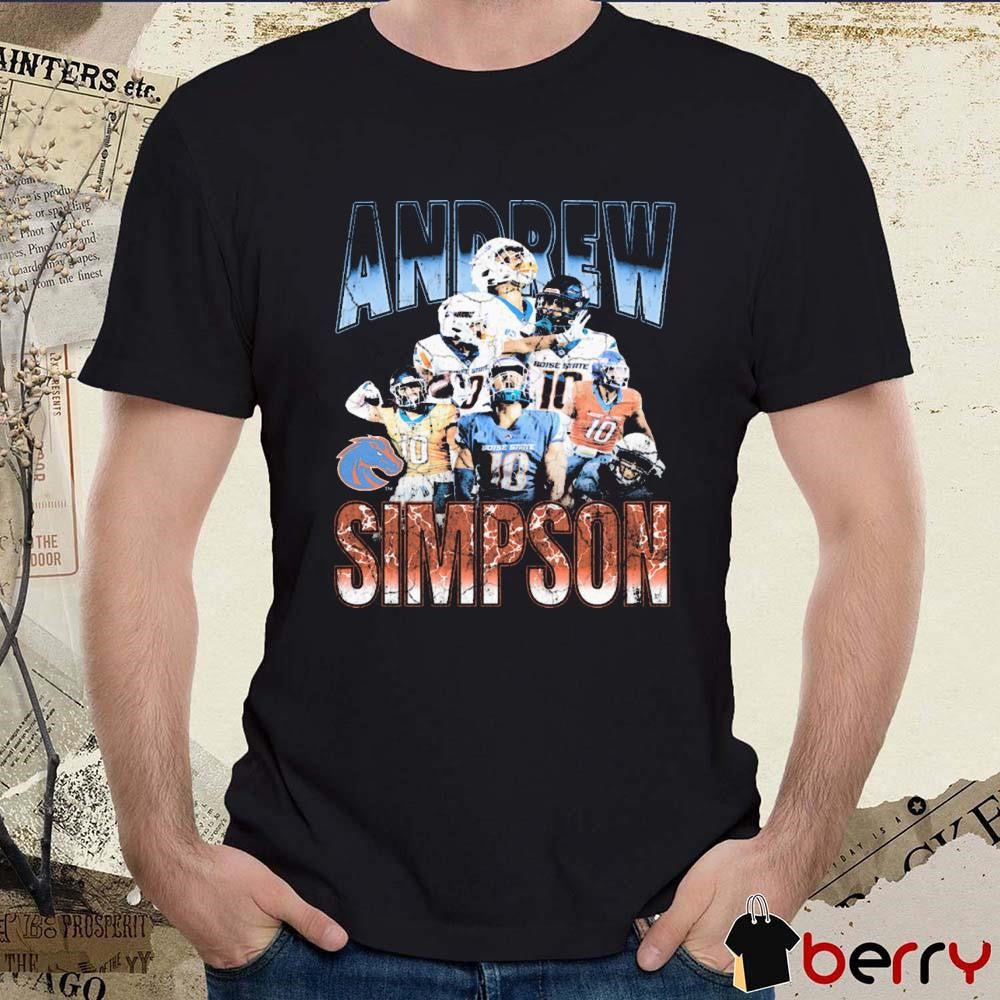 Andrew Simpson Boise State Broncos 90s Throwback Graphic t-shirt