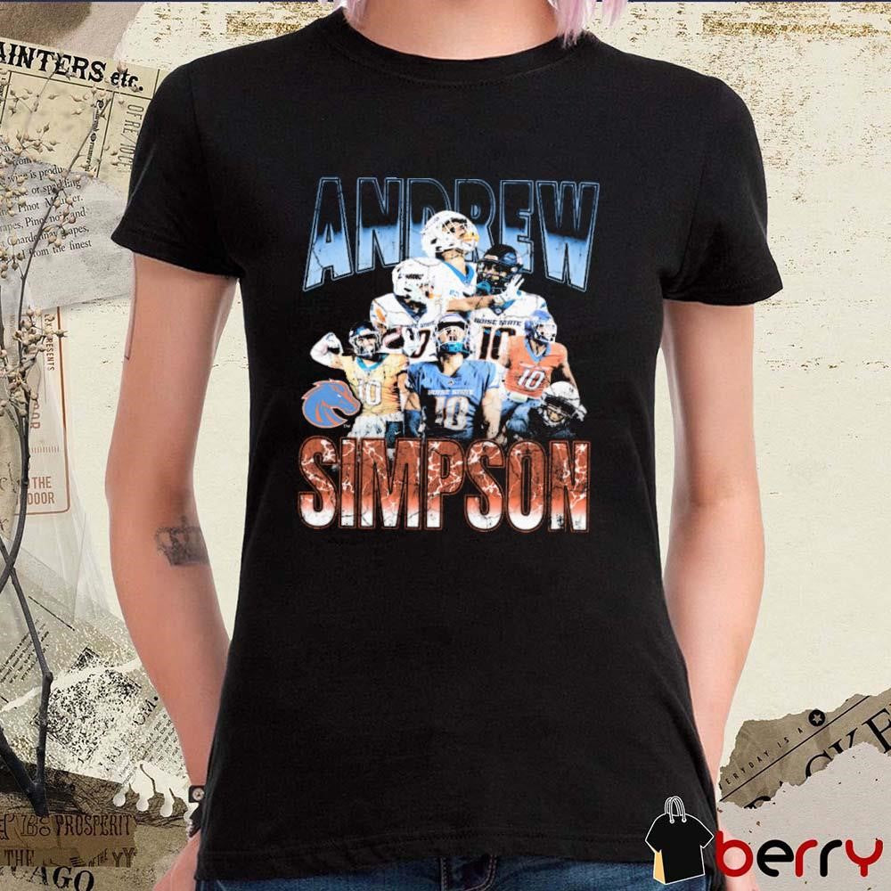 Andrew Simpson Boise State Broncos 90s Throwback Graphic t-shirt