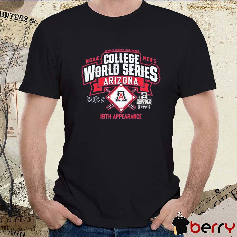 Arizona Wildcats NCAA Men’s College World Series Bound 2025 Charles Schwab Field Omaha 19th Appearance t-shirt