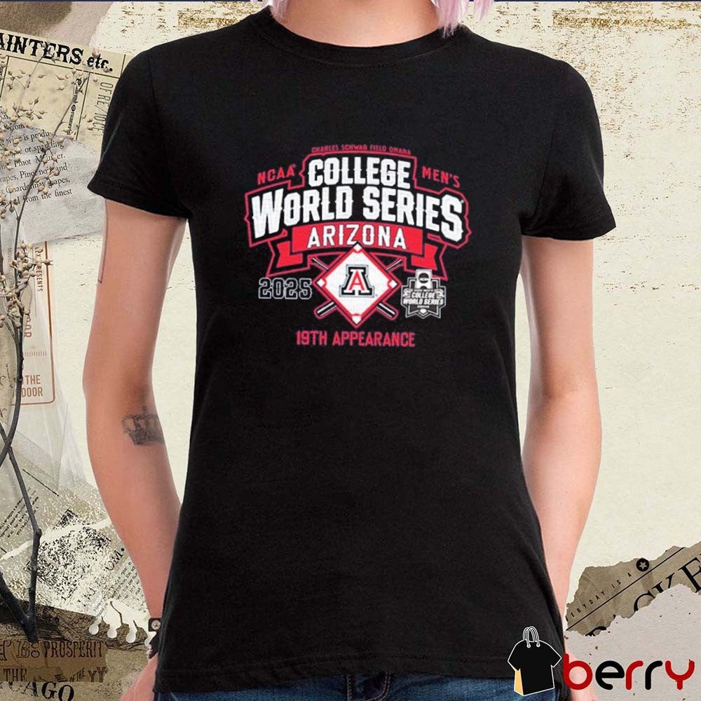 Arizona Wildcats NCAA Men’s College World Series Bound 2025 Charles Schwab Field Omaha 19th Appearance t-shirt