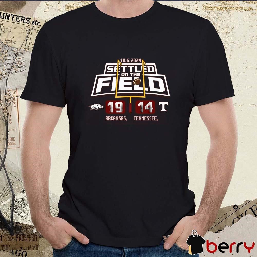 Arkansas Razorbacks Football Settled On The Field 19-14 over Tennessee Vols 10.5.2024 t-shirt