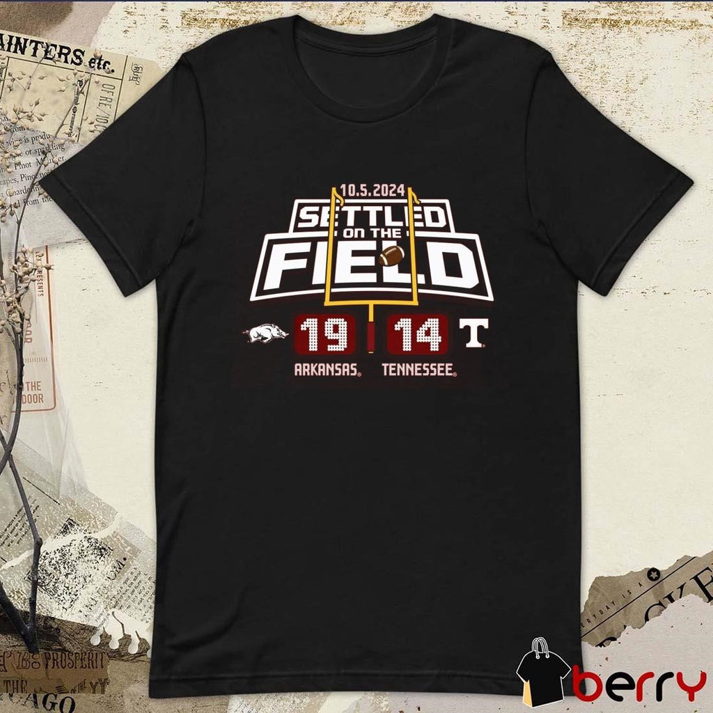 Arkansas Razorbacks Football Settled On The Field 19-14 over Tennessee Vols 10.5.2024 t-shirt