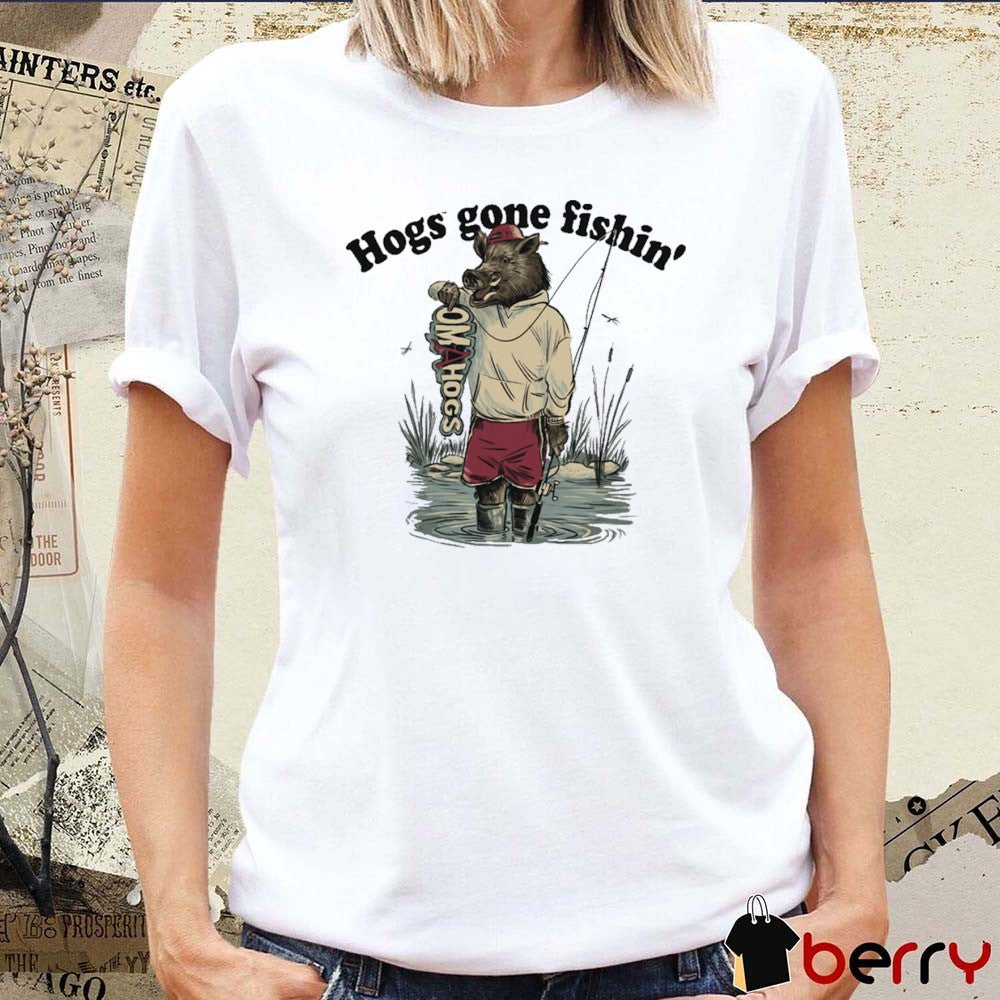 Arkansas Razorbacks Omahogs Hogs Gone FIshing In Omaha Mascot t-shirt