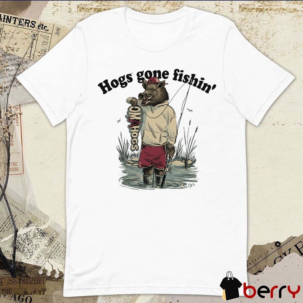 Arkansas Razorbacks Omahogs Hogs Gone FIshing In Omaha Mascot t-shirt