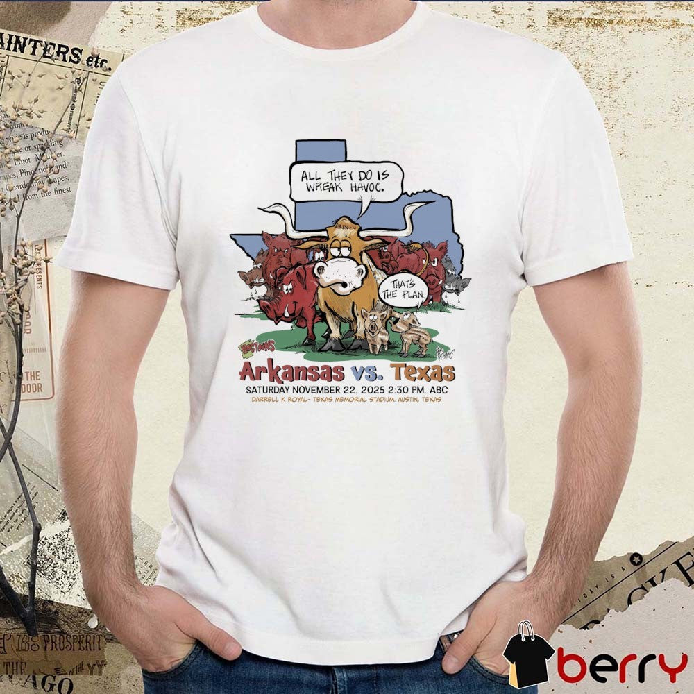Arkansas Vs. Texas November 22 2025 Darrell K Royal Texas Memorial Stadium Austin Texas t-shirt