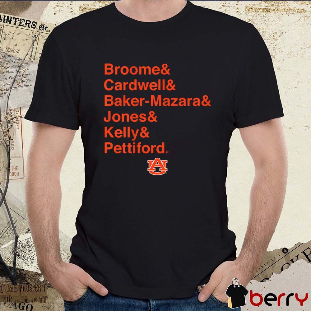Auburn Tigers Basketball 2025 Broome Cardwell and Baker-Mazara and Jones and Kelly and Pettiford t-shirt