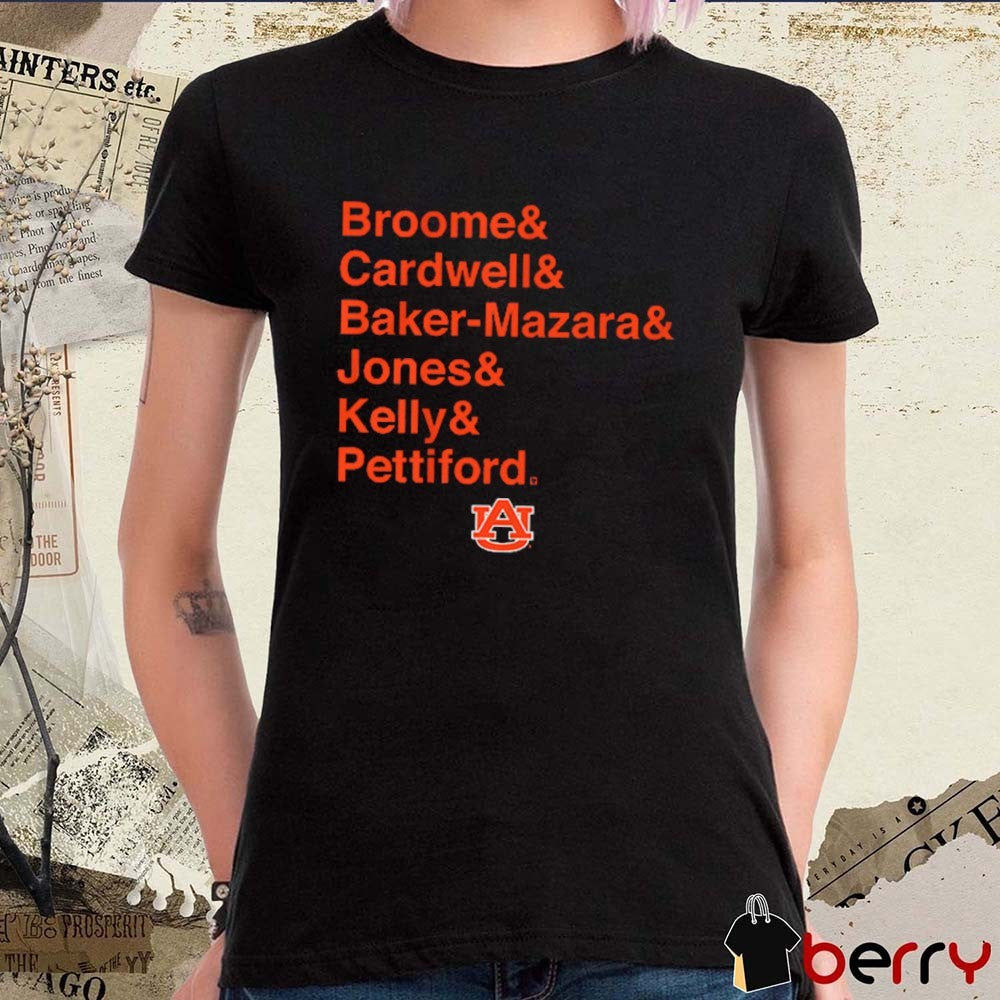 Auburn Tigers Basketball 2025 Broome Cardwell and Baker-Mazara and Jones and Kelly and Pettiford t-shirt