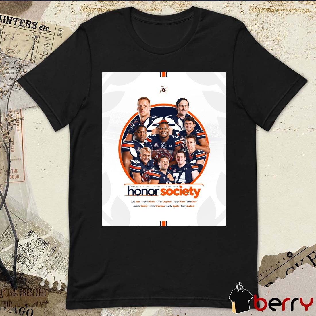Auburn Tigers football Congratulations 9 Auburn Men Named To The 2025 Academic Honor Society Poster t-shirt