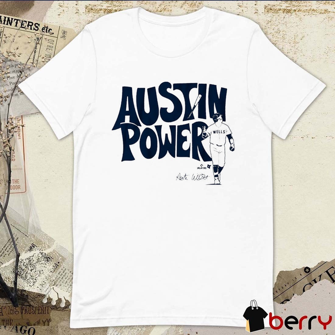 Austin Wells Austin Power New York Yankees MLB 2025 Signature t-shirt