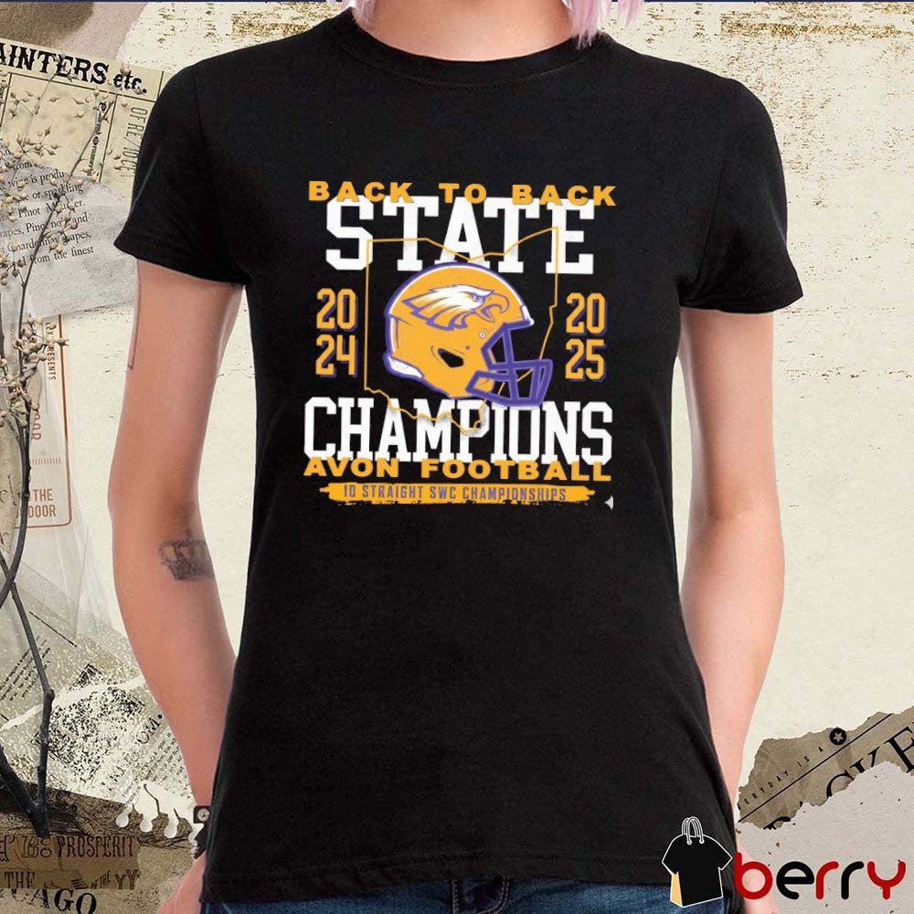 Back To Back State Champions Avon Football 10 Straight SWC Championships 2024-2025 Helmet t-shirt