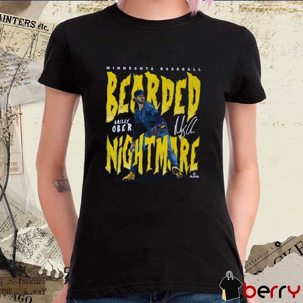 Bailey Ober Minnesota Baseball Bearded Nightmare Signature t-shirt