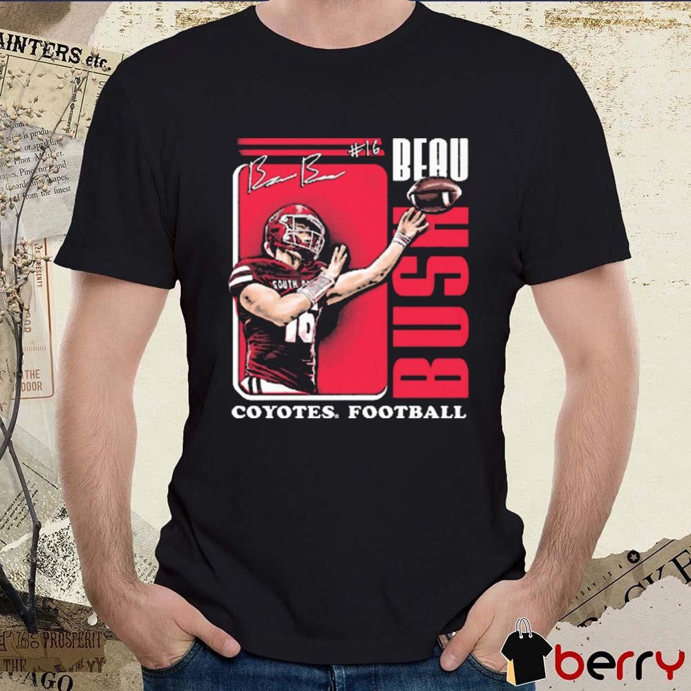 Beau Bush Illustrated South Dakota Coyotes Football Graphic Signature t-shirt