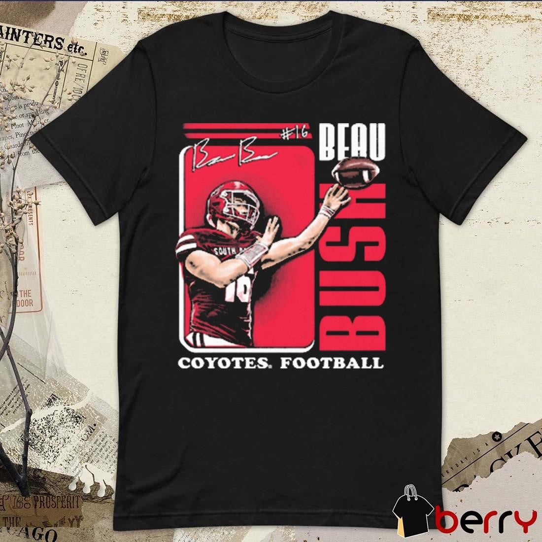 Beau Bush Illustrated South Dakota Coyotes Football Graphic Signature t-shirt