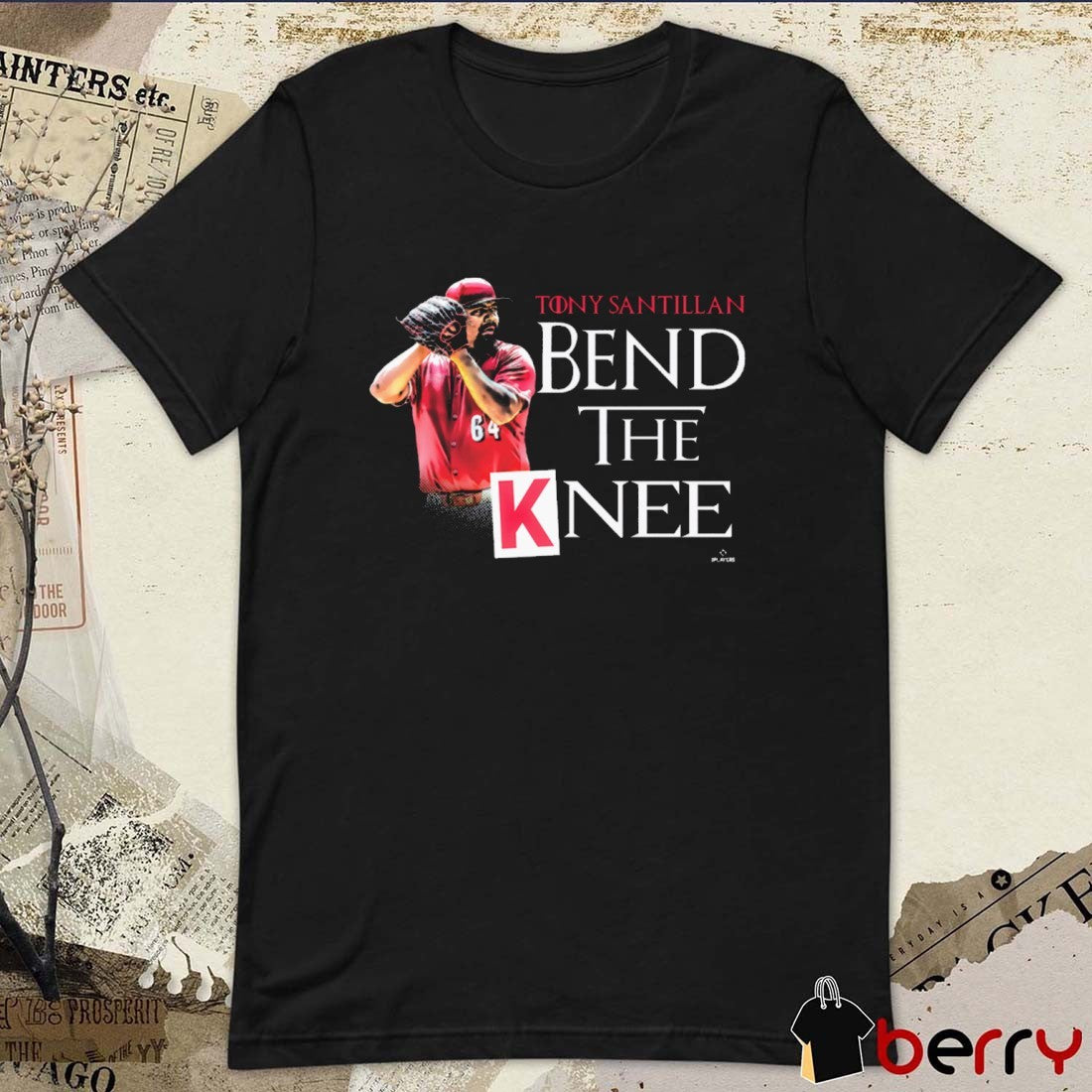 Bend the Knee Tony Santillan Cincinnati Reds MLB Graphic t-shirt