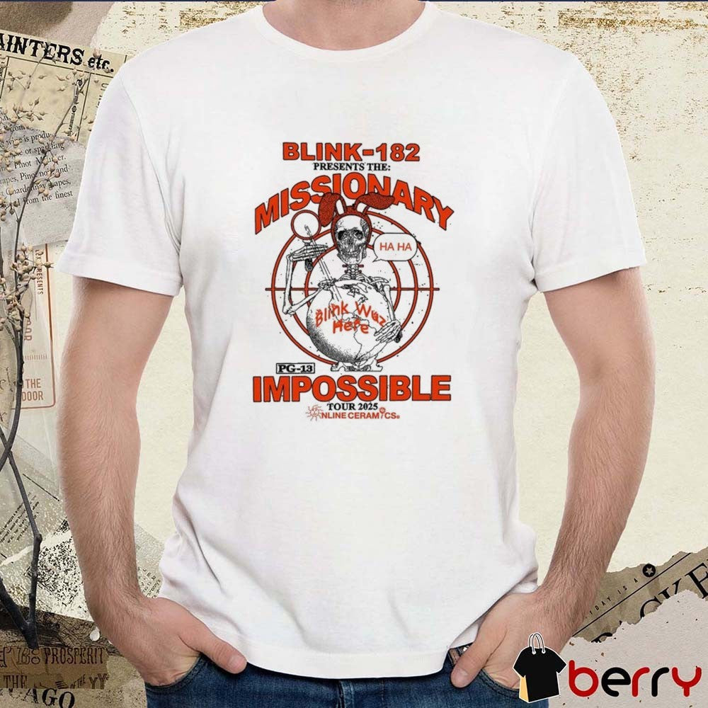 Blink 182 Presents The Missionary Impossible Tour 2025 Graphic t-shirt