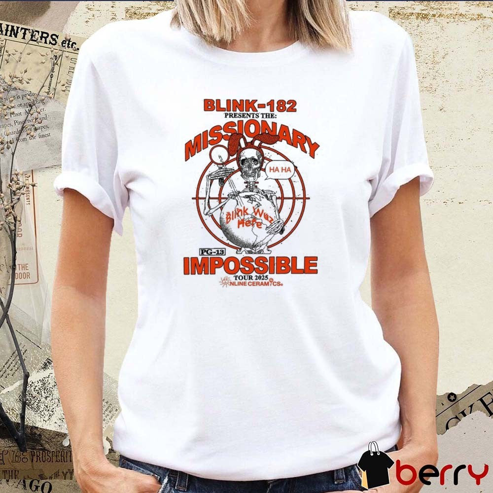 Blink 182 Presents The Missionary Impossible Tour 2025 Graphic t-shirt