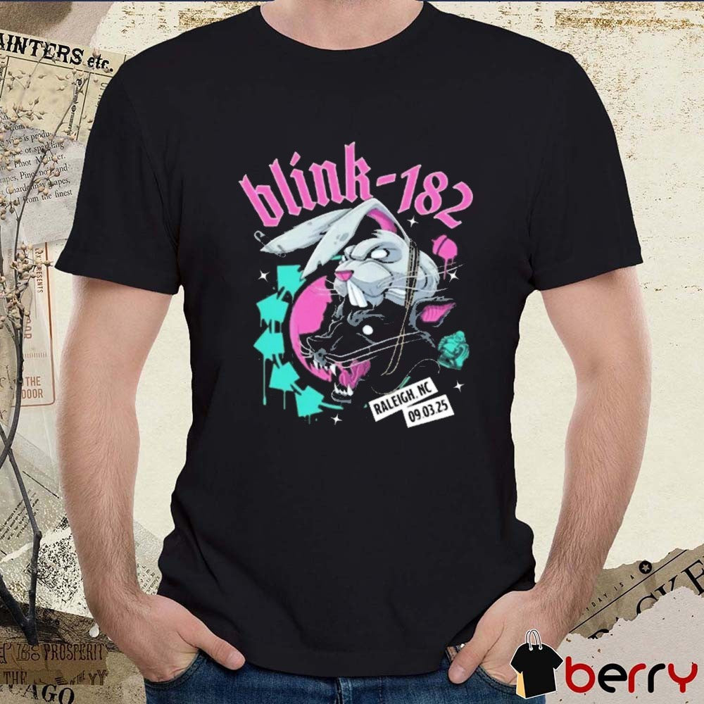 Blink 182 Raleigh NC Missionary Impossible Tour September 03 2025 Painting t-shirt