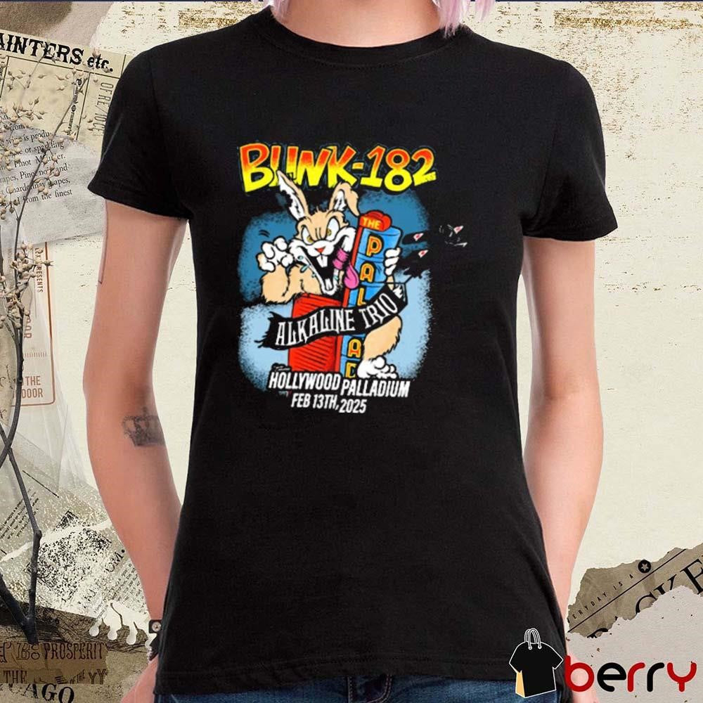 Blink-182 With Alkaline Trio 02 13 25 The Hollywood Palladium Los Angeles CA Graphic t-shirt