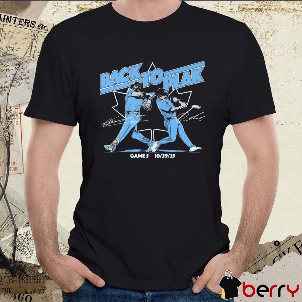 Blue Jays Davis Schneider And Vladimir Guerrero Jr Back To Plak Game 5 10 29 2025 Signatures t-shirt