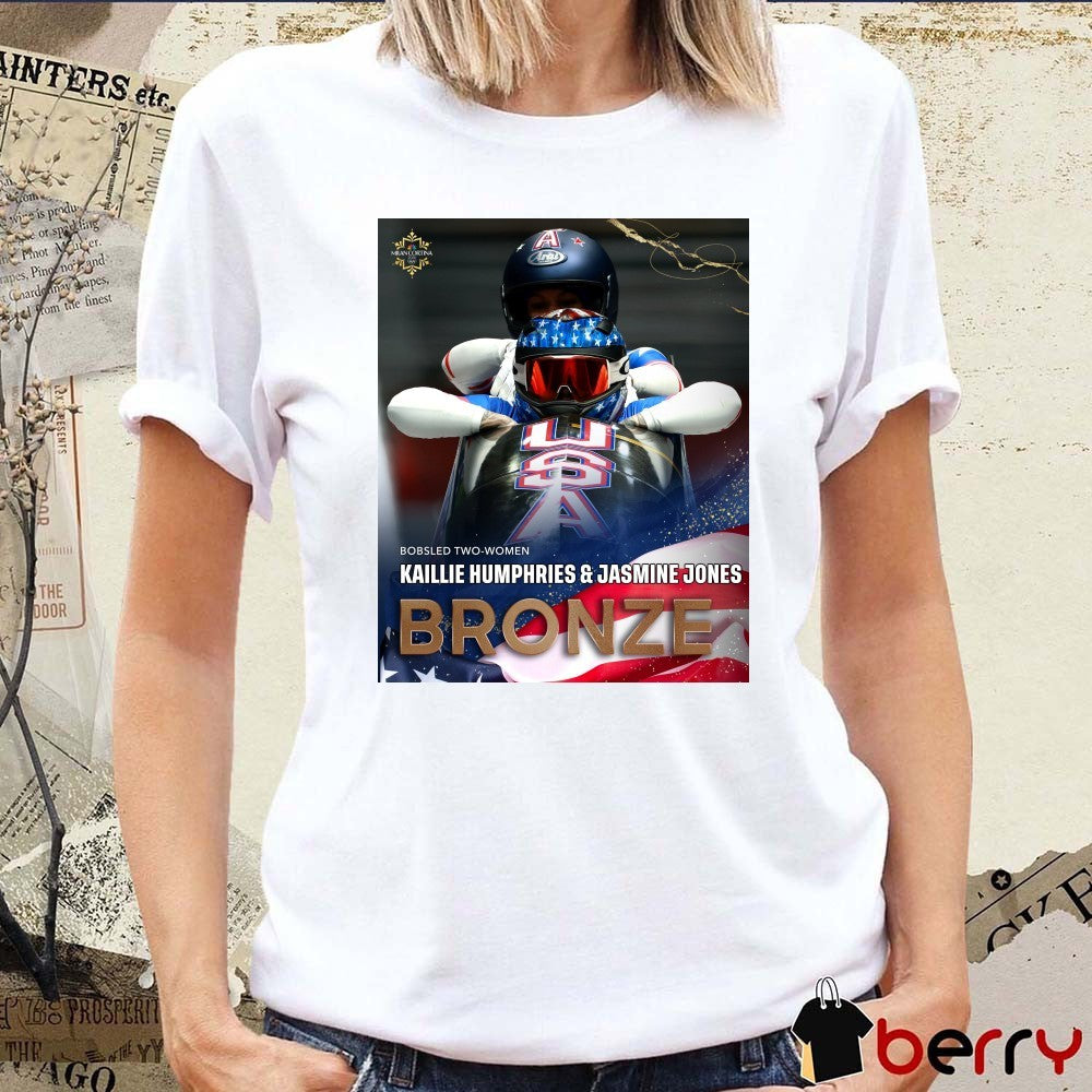 Bobsled Two-Women Kaillie Humphries And Jasmine Jones Bronze Milan Cortina 2026 Poster t-shirt