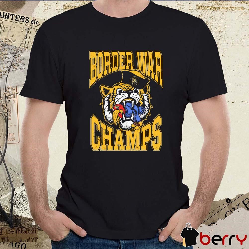 Border War Champs 2025 Missouri Tigers Vs Kansas Jayhawks Mascots t-shirt