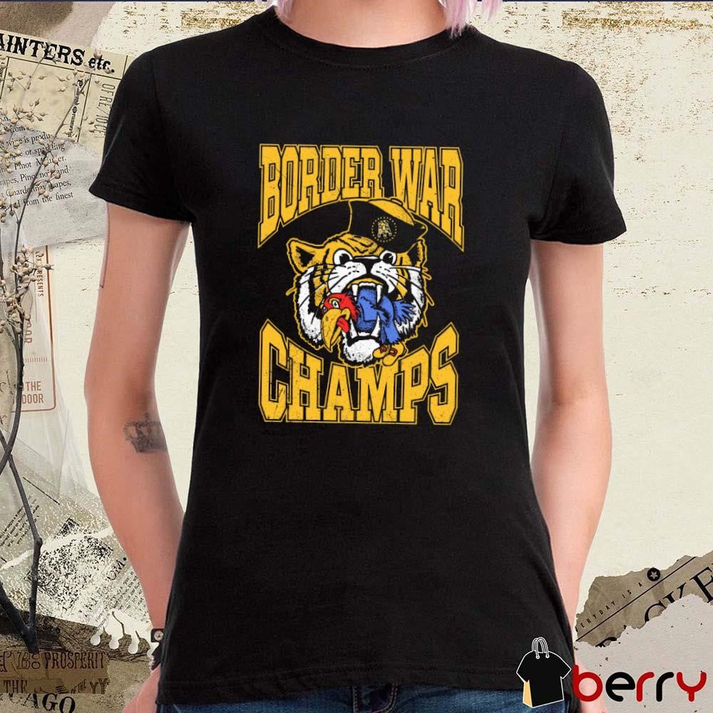 Border War Champs 2025 Missouri Tigers Vs Kansas Jayhawks Mascots t-shirt