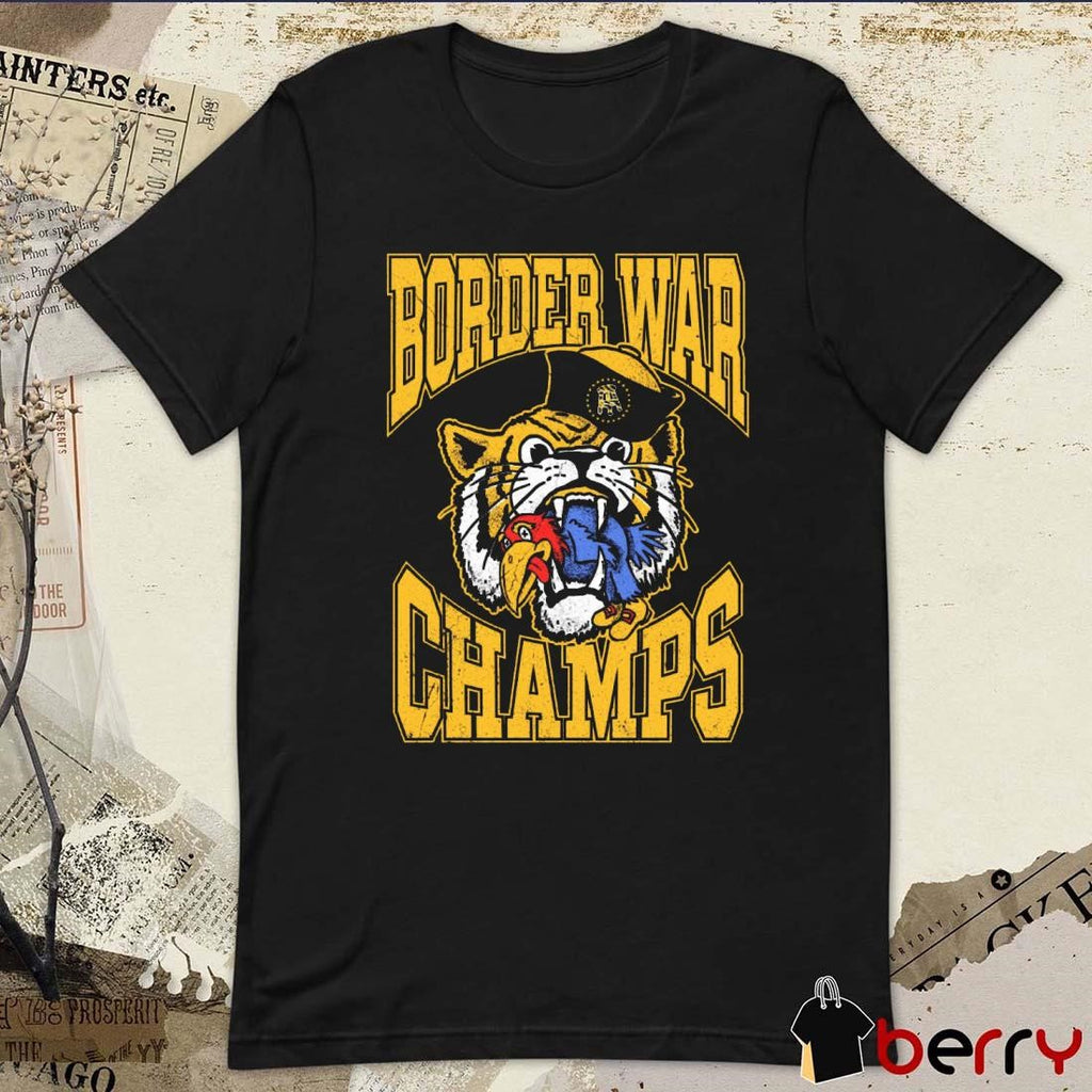 Border War Champs 2025 Missouri Tigers Vs Kansas Jayhawks Mascots t-shirt